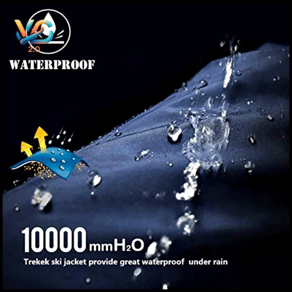 Men's Ski Jacket Waterproof Windproof‎ Fleece Lined Hooded Winter Coat